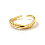 Plain Sterling 925 Silver Adjustable Gold Rings