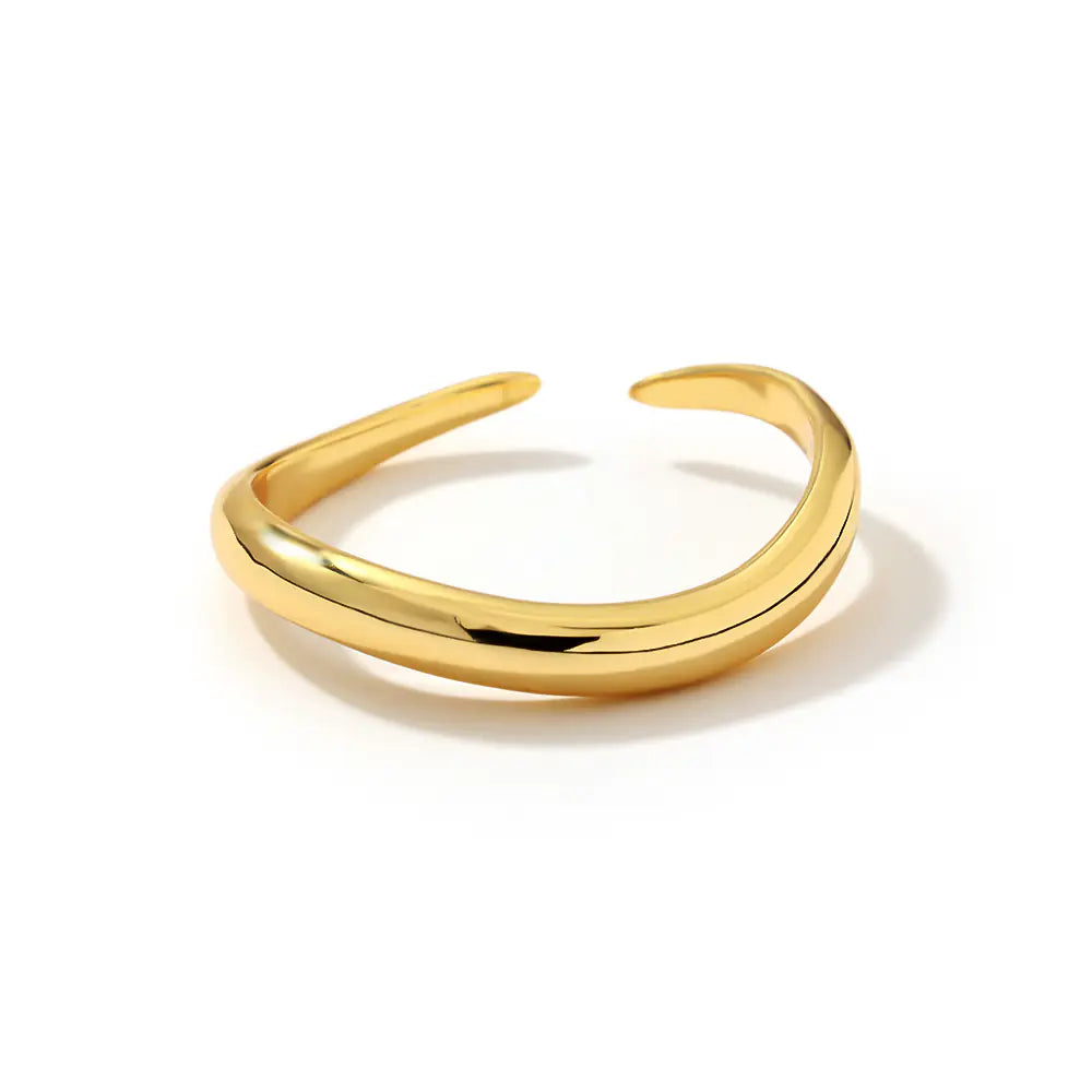Plain Sterling 925 Silver Adjustable Gold Rings
