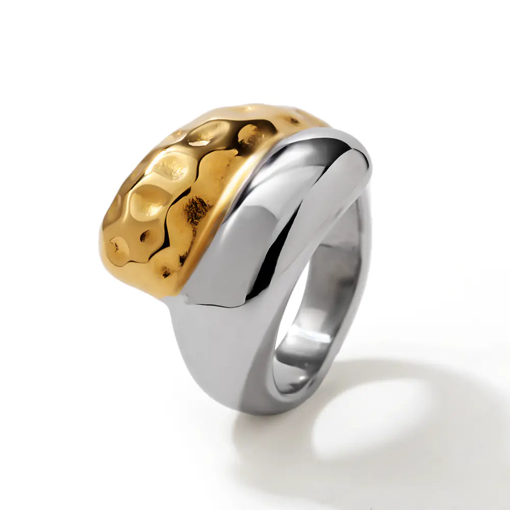 Hammered Snake Stainless Steel Ring