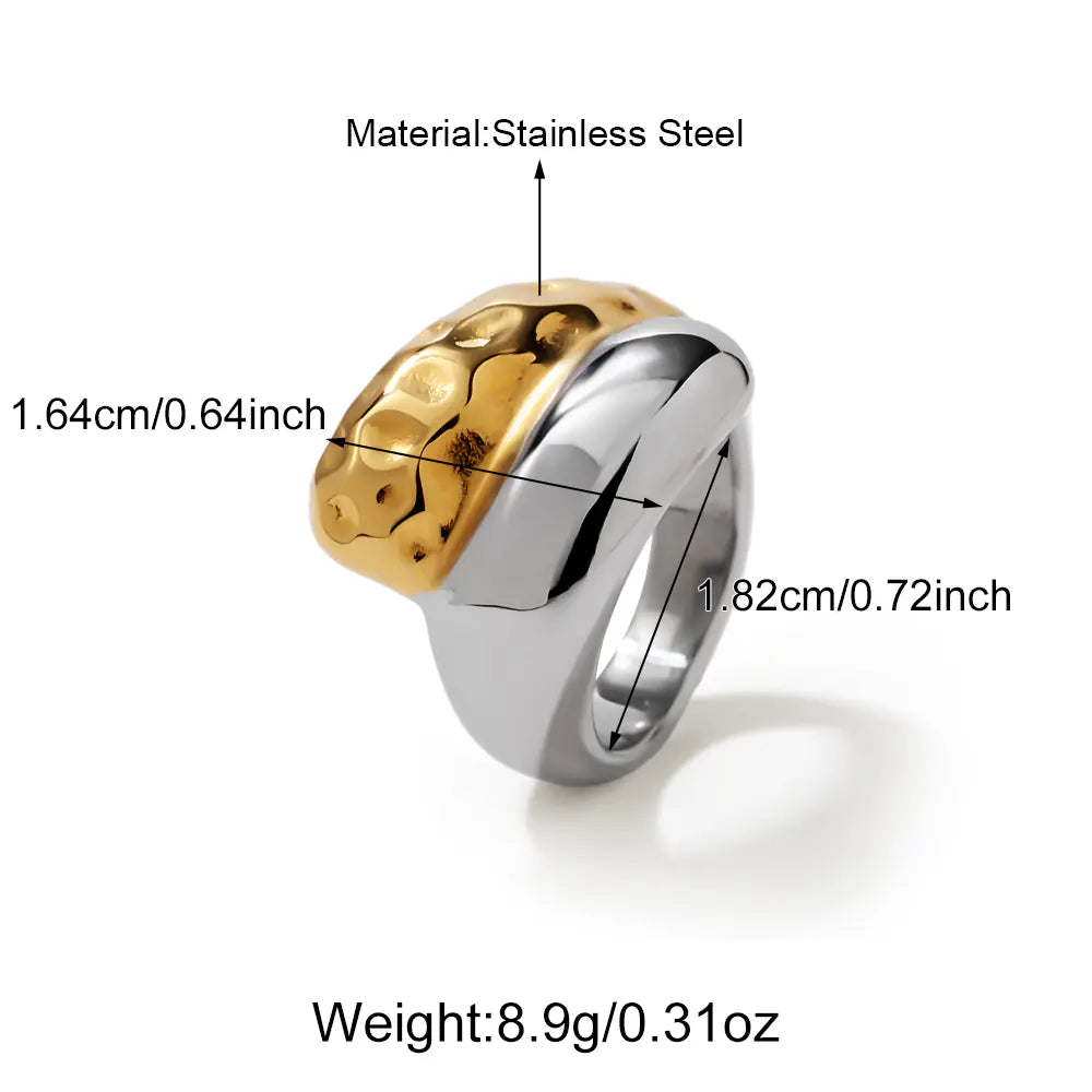Hammered Snake Stainless Steel Ring