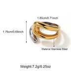 Stainless Steel Irregular Line Adjustable Ring