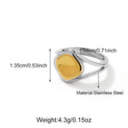 Adjustable Stainless Steel Geometric Wire Line Ring