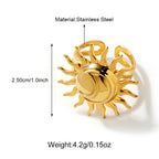 Stainless Steel Sun Flower Shape Irregular Ring