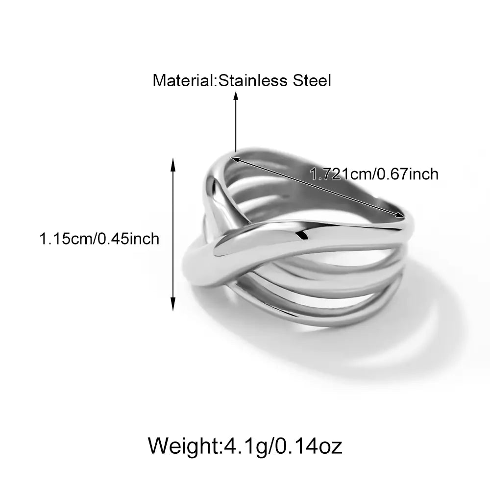 New Stainless Steel Three-layer Cross Ring