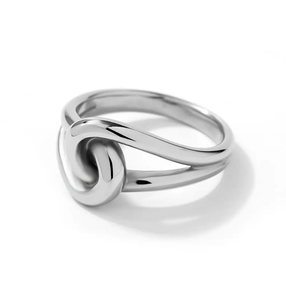 Light Luxury Stainless Steel Line Cross Ring