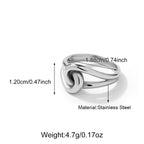 Light Luxury Stainless Steel Line Cross Ring