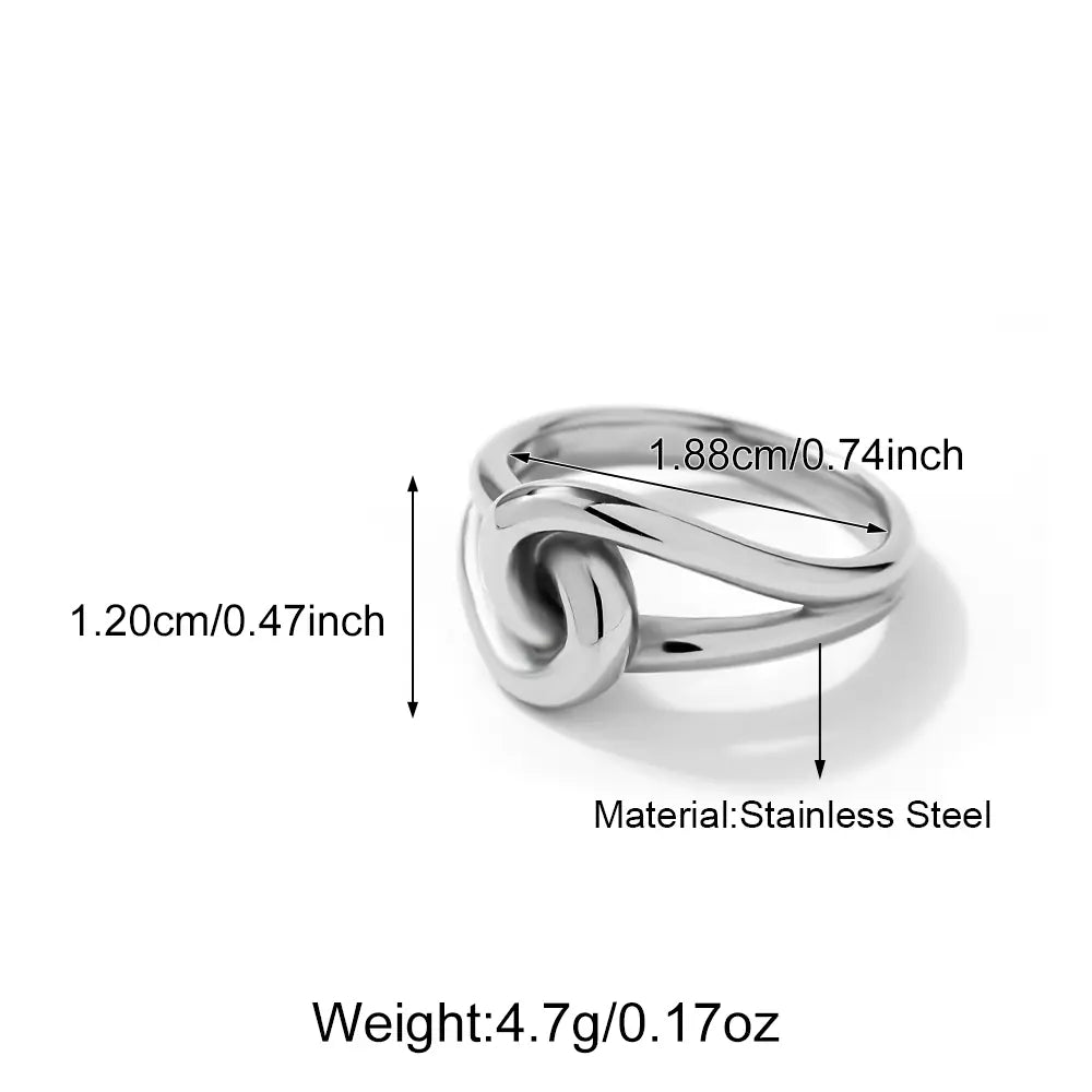 Light Luxury Stainless Steel Line Cross Ring