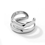 Glossy Irregular Stainless Steel Open Ring