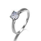 Trendy Stainless Steel Crystal Engagement Ring