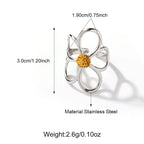 Stainless Steel Hollow Flower Adjustable Ring