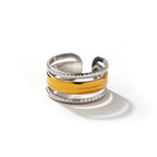 Gold Plated Stainless Steel Two-tone Opening Ring