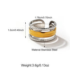Gold Plated Stainless Steel Two-tone Opening Ring