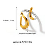 Classical Two-tone Stainless Steel Snake Open Ring