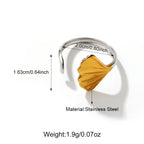 Two-tone Shell Stainless Steel Adjustable Ring