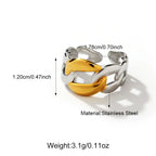 No Tarnished Stainless Steel Two-Tone Chain Rings