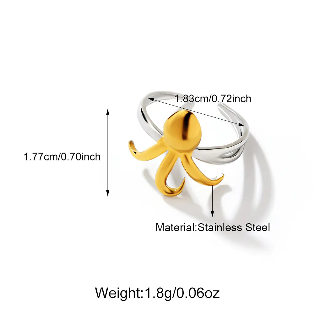 Custom Stainless Steel Octopus Design Rings