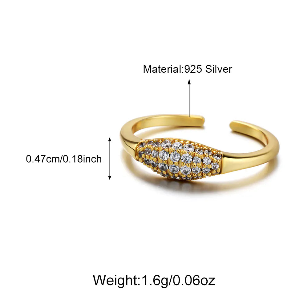 New Arrival 925 Sterling Silver Iced CZ Open Ring