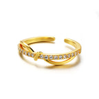 925 Sterling Silver One-line CZ Adjustable Ring
