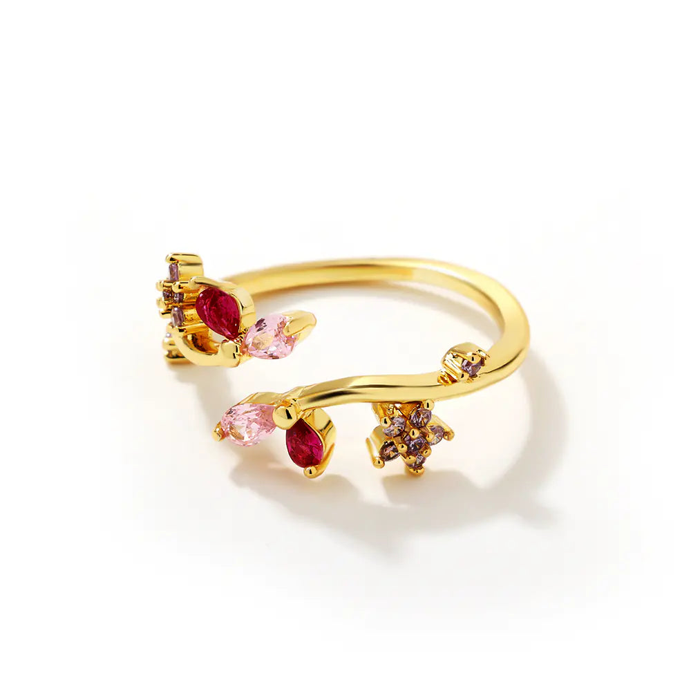 Opening Brass Material Zircon Rings