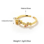 Brass Colored CZ Adjustable Rings