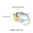 Stainless Steel Two-tone Irregular Adjustable Ring