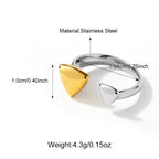 Stainless Steel Two-tone Irregular Adjustable Ring