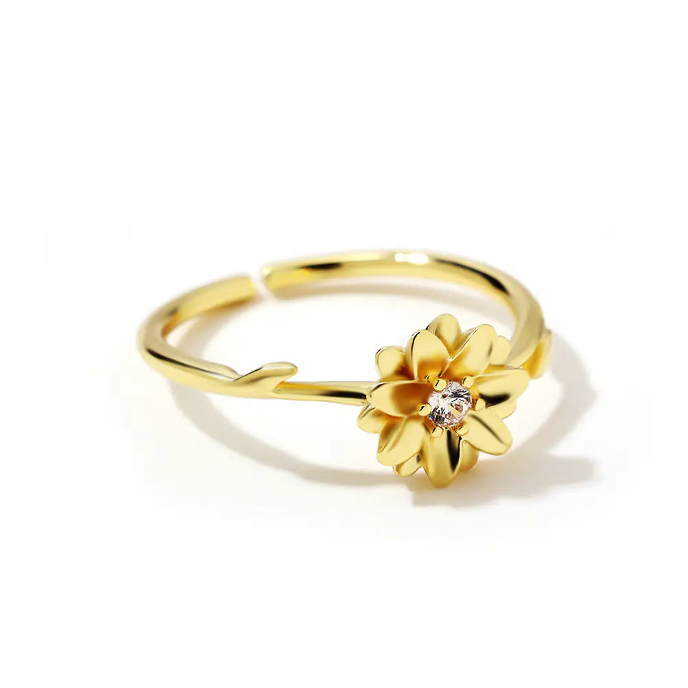 Adjustable Various Flower Design Brass Rings