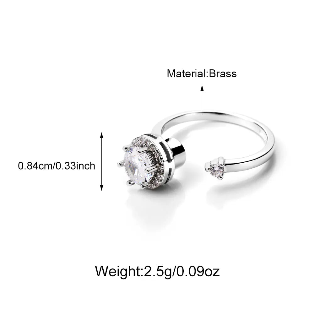 Fashion Adjustable Spin Stress Relief Diamond Ring