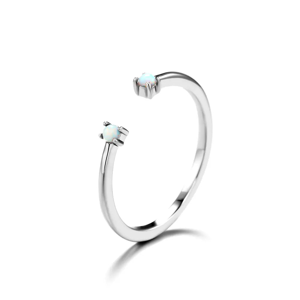 Luxury Dainty Adjustable Moonstone Opal Ring