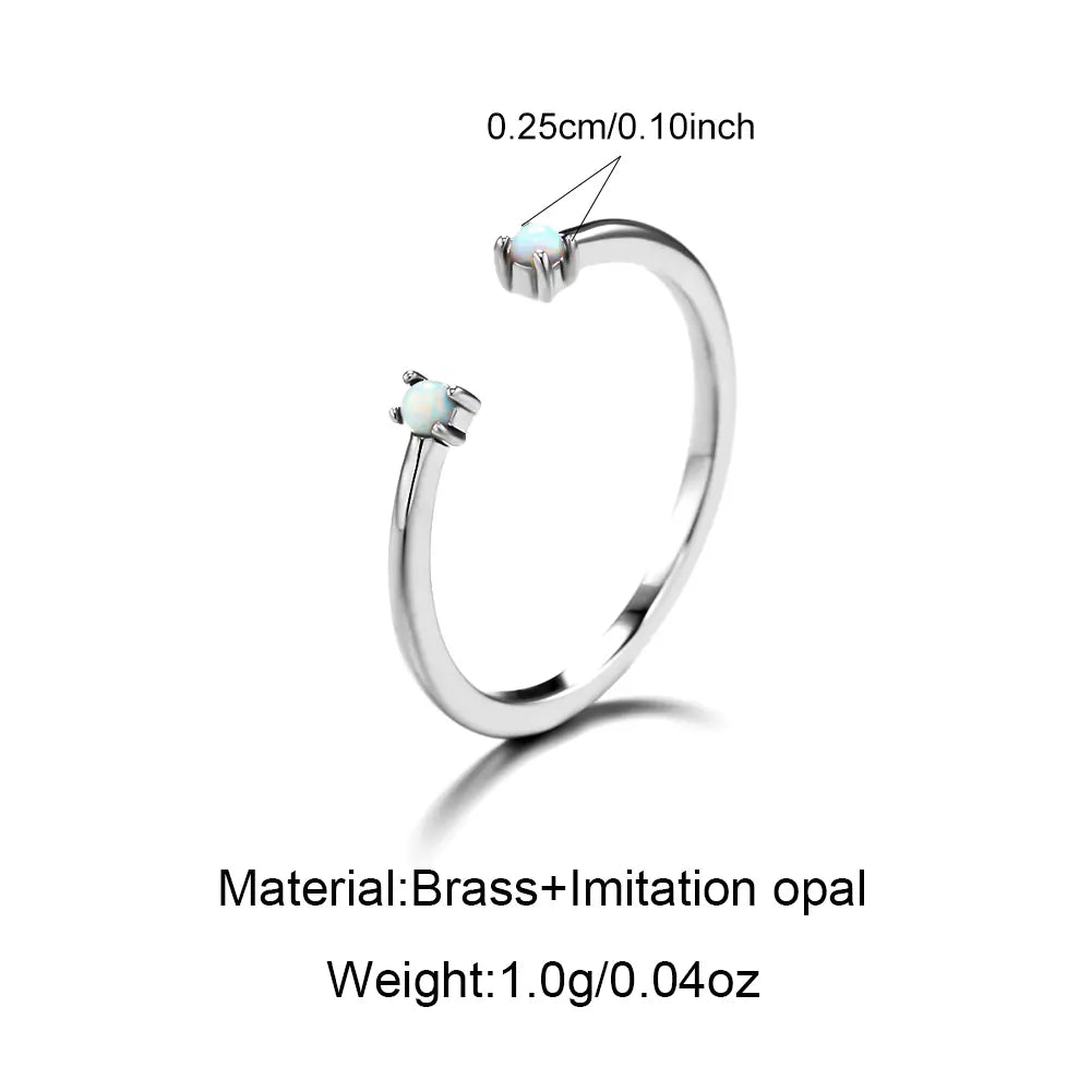 Luxury Dainty Adjustable Moonstone Opal Ring