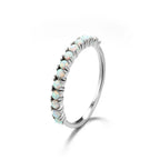 Luxury Dainty Moonstone Opal Eternity Ring