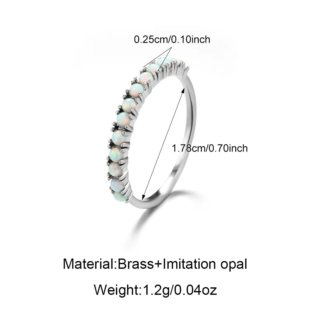 Luxury Dainty Moonstone Opal Eternity Ring