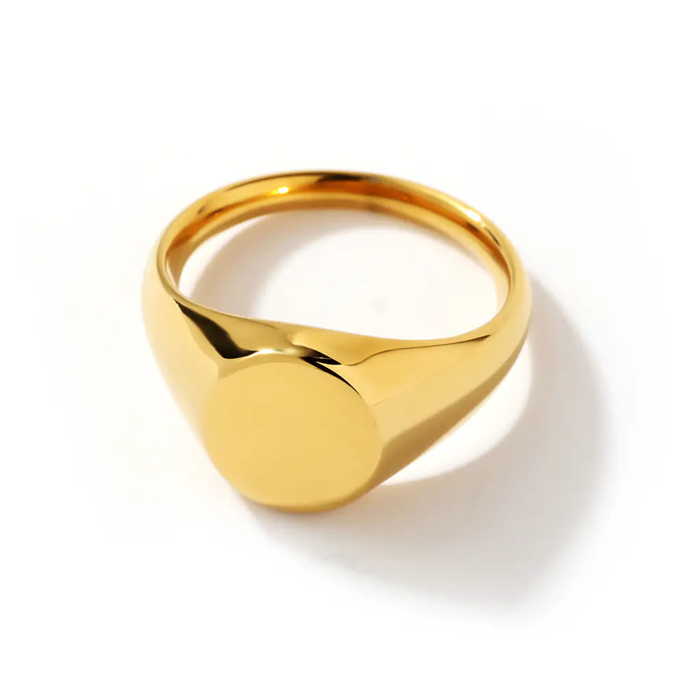 18k Gold-plated Stainless Steel Circle Plain Rings