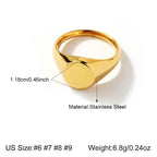 18k Gold-plated Stainless Steel Circle Plain Rings