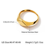 Gold Plated Stainless Steel Diamond Faceted Ring