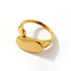 Stainless Steel Big Small Circle Gold Plated Ring