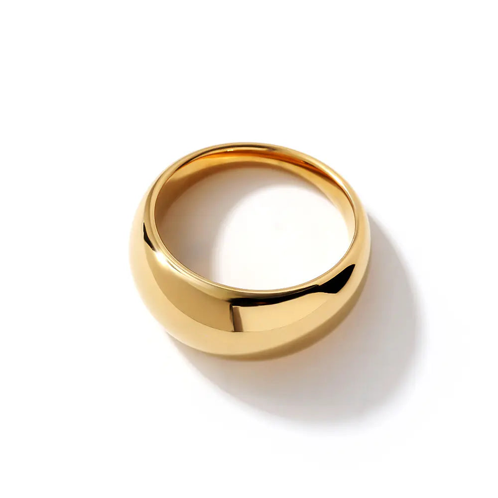 Stainless Steel Non Tarnish Arc Ring Gold