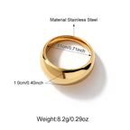 Stainless Steel Non Tarnish Arc Ring Gold