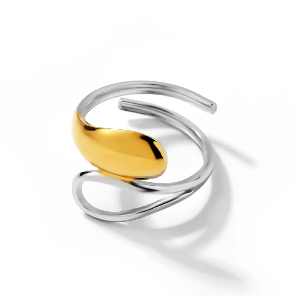 Non Tarnish Double Color Stainless Steel Ring