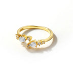 925 Sterling Silver Moonstone Adjustable Ring