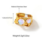 Stainless Steel Moonstone Open Ring