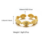 S925 Sterling Silver Shell-Inspired Fan-Shaped Ring
