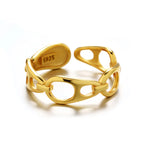 925 Sterling Silver Adjustable Simple Fashion Ring
