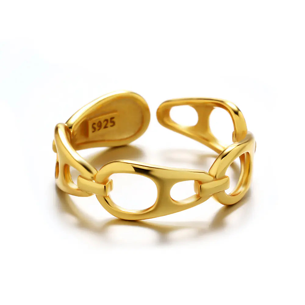 925 Sterling Silver Adjustable Simple Fashion Ring