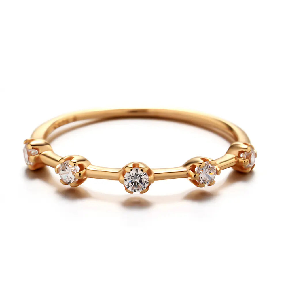 925 Sterling Silver Geometry Zircon Fashion Ring
