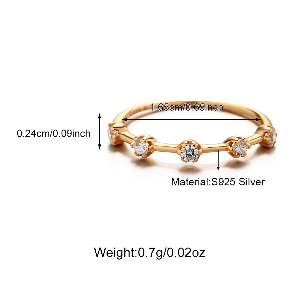 925 Sterling Silver Geometry Zircon Fashion Ring