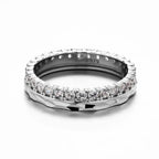 Fashion 925 Silver Geometry Round Zircon Ring