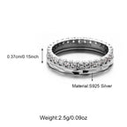 Fashion 925 Silver Geometry Round Zircon Ring