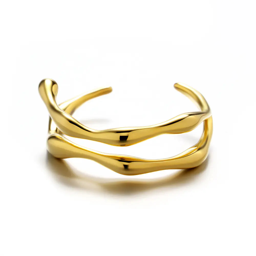 S925 Silver Simple Adjustable Irregular Ring
