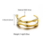 S925 Silver Simple Adjustable Irregular Ring